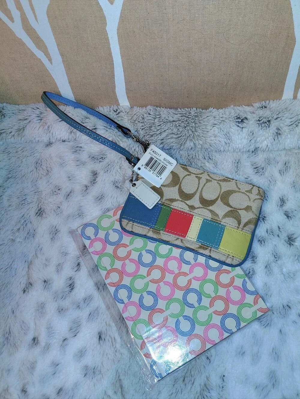 Coach Multicolor Signature Wristlet & Coach Co-ordinating Journal/Notebook